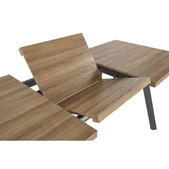 BERLIN raztegljiva miza 140-180 cm, plošča - oreh, okvir - črn (2p=1ks)