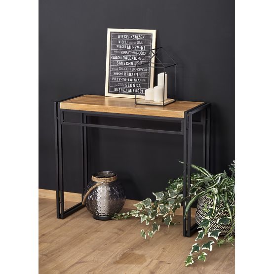 BOLIVAR KN1 konzola hrast zlati / črna (1p=1ks)