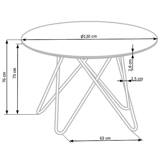 BONELLO miza, plošča - sivi marmor, noge - zlato (2p=1ks)