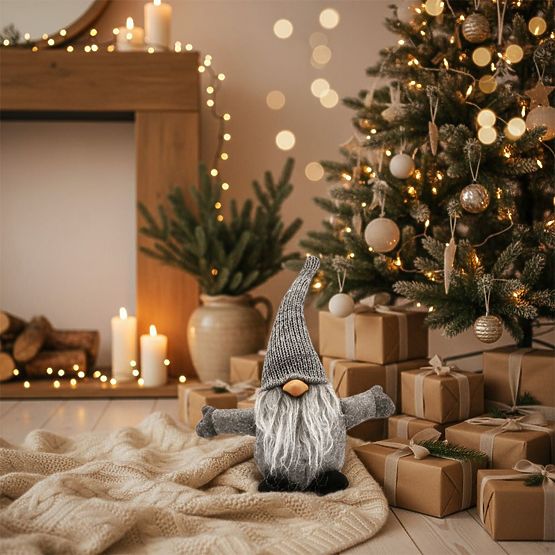 Božični škrat 35 cm YX045 SIV