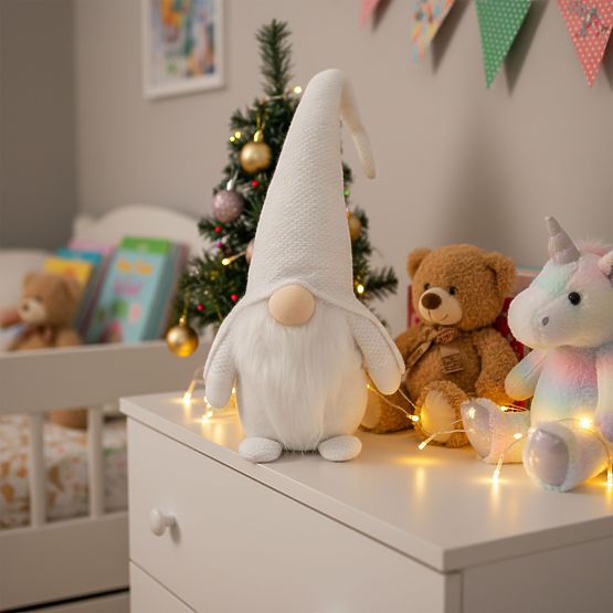 Božični škrat YX068 50cm Bel