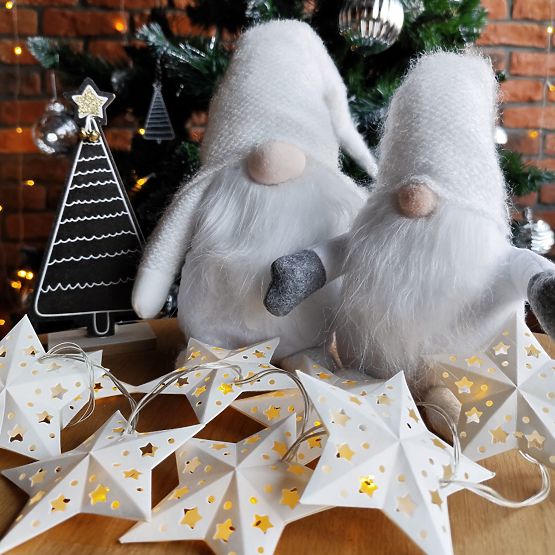 Božični škrat YX068 50cm Bel