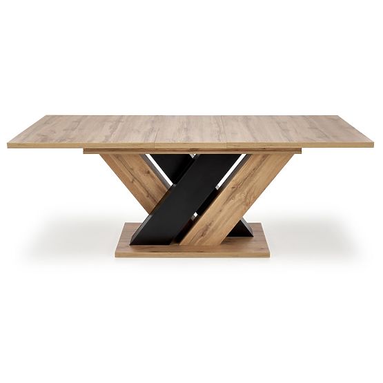 BRANDON raztegljiva miza 160-200/90 cm hrast wotan/črna