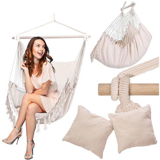 Brazilski viseči stol BAHIO bež