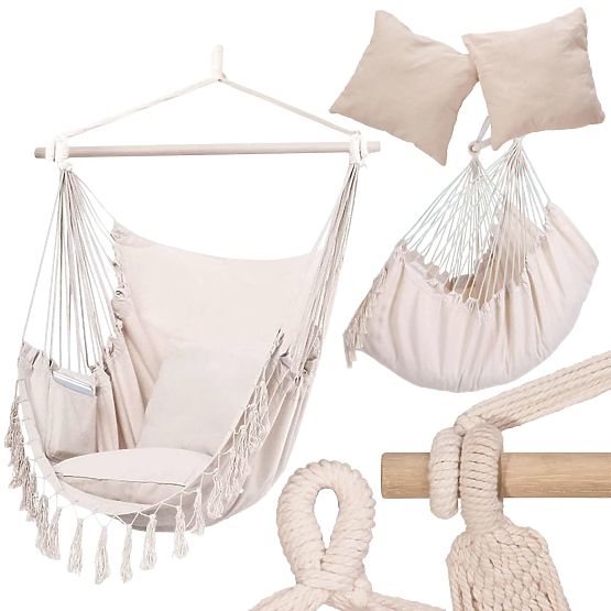 Brazilski viseči stol BAHIO bež