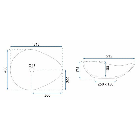 Brezčasni umivalnik Rea Dora Stone