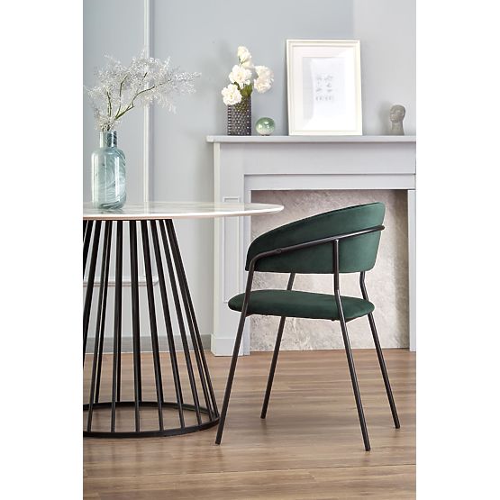 BRODWAY miza plošča - bel marmor, noga - črna (2p=1ks)