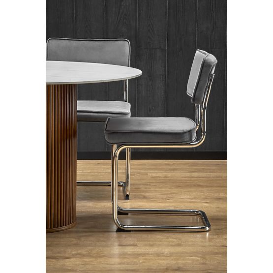 BRUNO okrogla miza, bel marmor / oreh (2p=1ks)