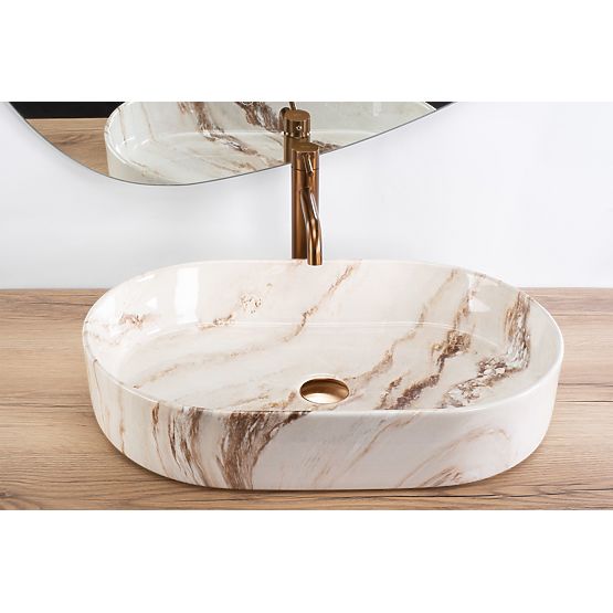 Časovno umivalnik na pultu Rea Nadia 60 Marrone