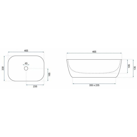 Časovno umivalnik Rea Belinda White GOLD BRUSH