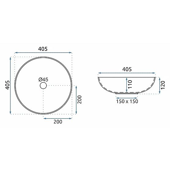 Časovno umivalnik Rea Fibo črna mat