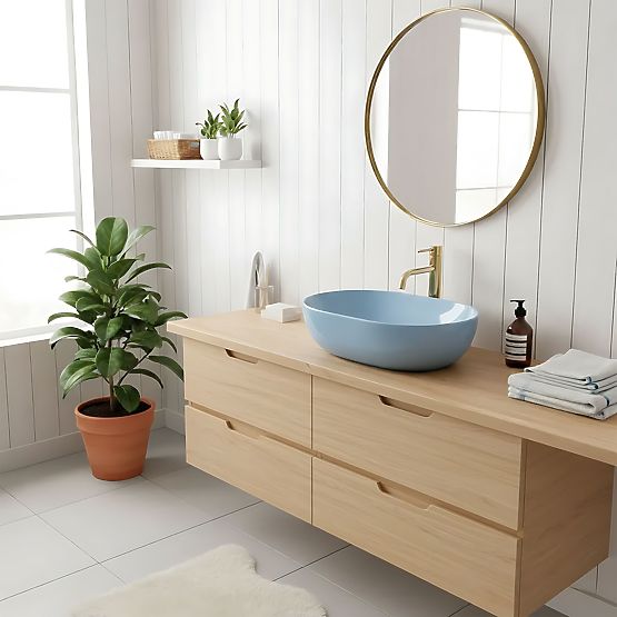 Časovno umivalnik Rea LISA L.BLUE SHINY