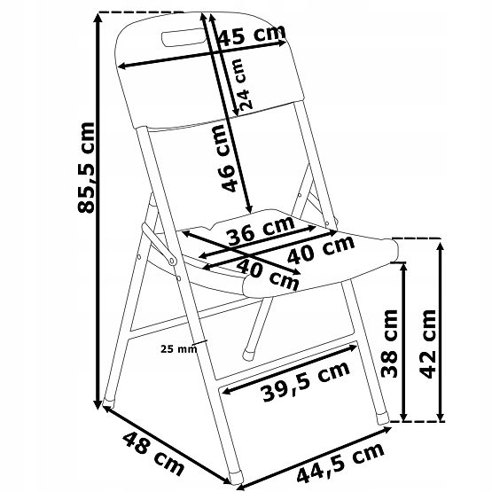 Catering set FETA BLACK 180 cm + 6 stolov BLACK