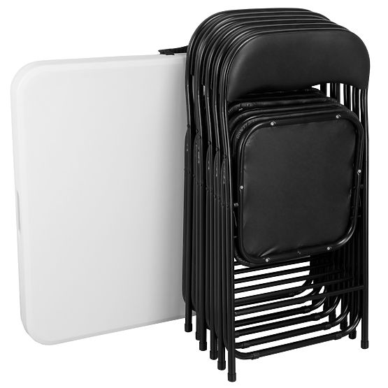 Catering set FETA WHITE 180 cm + 6 stolov BASICO