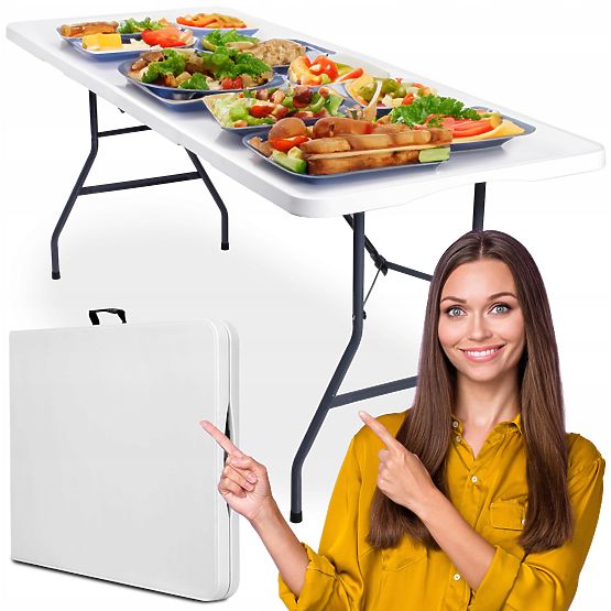 Catering set FETA WHITE 180 cm + 6 stolov BASICO