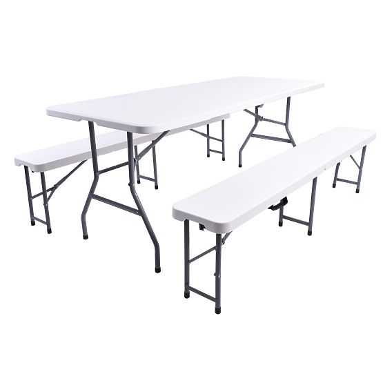 Catering set FETA WHITE miza + 2 klopi