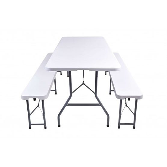Catering set FETA WHITE miza + 2 klopi