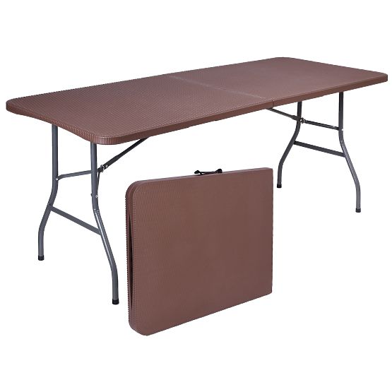 Catering set Ratan rjava miza 180 cm + 2 klopi