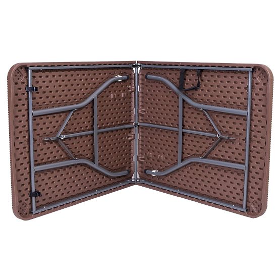 Catering set Ratan rjava miza 180 cm + 2 klopi