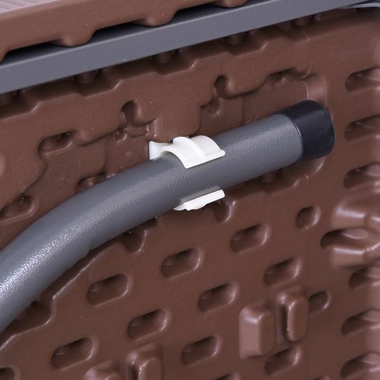 Catering set Ratan rjava miza 180 cm + 2 klopi