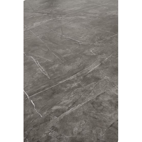 CHARLES raztegljiva miza, plošča - sivi marmor, noge - črne