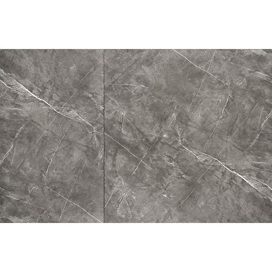 CHARLES raztegljiva miza, plošča - sivi marmor, noge - črne