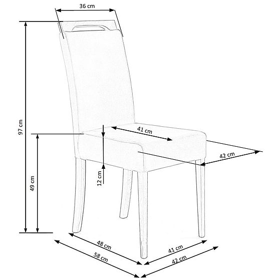 CLARION stol meden hrast / prevleka: RIVIERA 91 (1p=2ks)