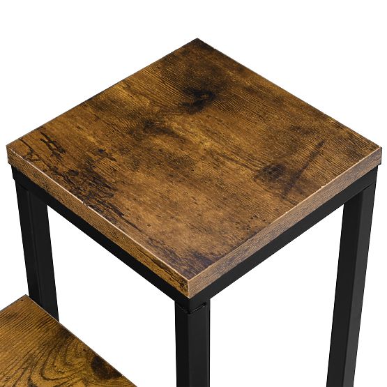 Črno stojalo za rože Loren Rustic staran hrast