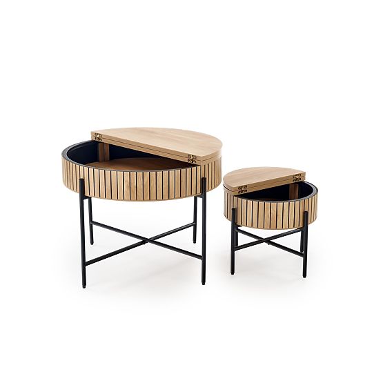 DANTE komplet 2 klopi, naravna / črna (1p=1komplet)