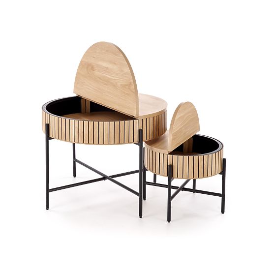 DANTE komplet 2 klopi, naravna / črna (1p=1komplet)