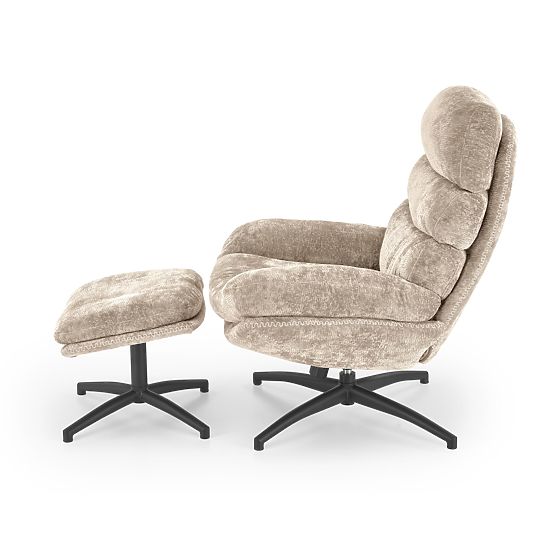 DARIO sprostitveni stol s podnožnikom in gugalno funkcijo, bež (1p=1ks)