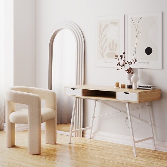 Dekorativno viseče ogledalo Giovanni 170x80 cm, belo, zaobljeno