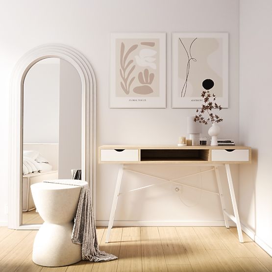 Dekorativno viseče ogledalo Giovanni 170x80 cm, belo, zaobljeno