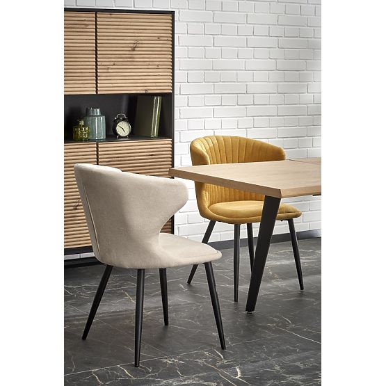 DICKSON 2 raztegljiva miza 150-210/90 cm, plošča - naravna, noge - črne (2p=1ks)