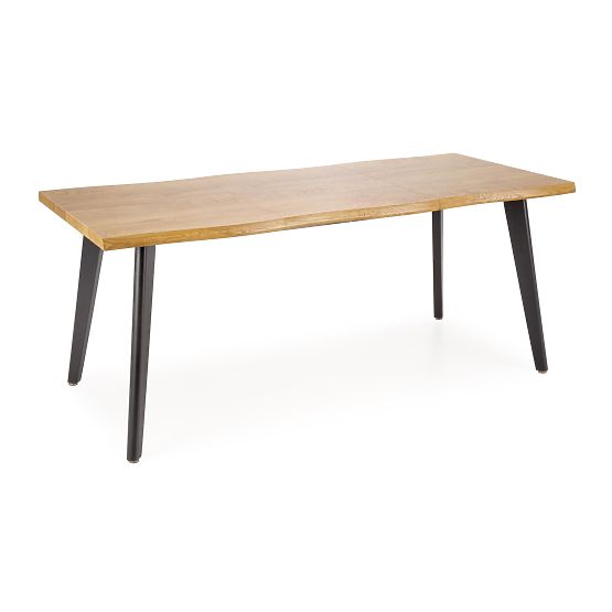 DICKSON 2 raztegljiva miza 150-210/90 cm, plošča - naravna, noge - črne (2p=1ks)