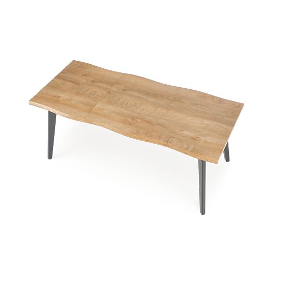 DICKSON 2 raztegljiva miza 150-210/90 cm, plošča - naravna, noge - črne (2p=1ks)