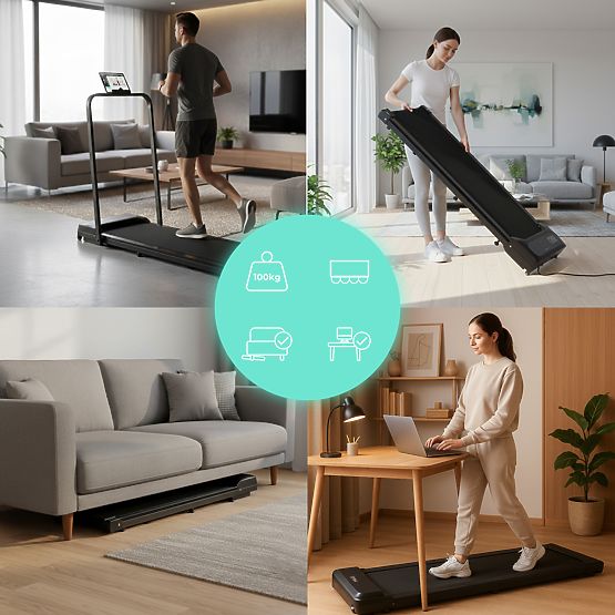 Domači tekaški trak z električnim nosilcem walking pad trening pod mizo 10 km/h ModernHome