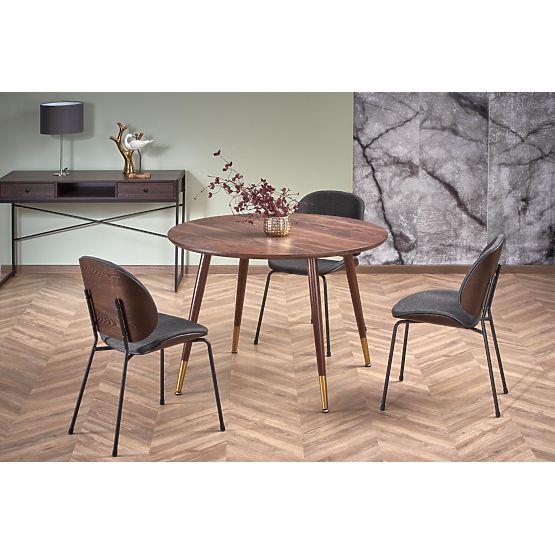 DOMENICO miza plošča - oreh, noge - oreh / zlata (2p=1ks)