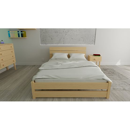Lesena postelja Max 200 x 90 cm - borovnica