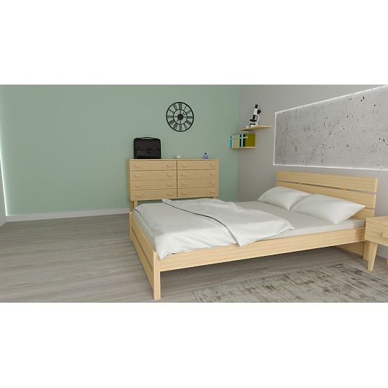 Lesena postelja Max 200 x 90 cm - borovnica