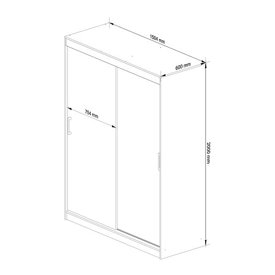 DRSNA OMARA 150 cm CLP MONO HRAST SONOMA