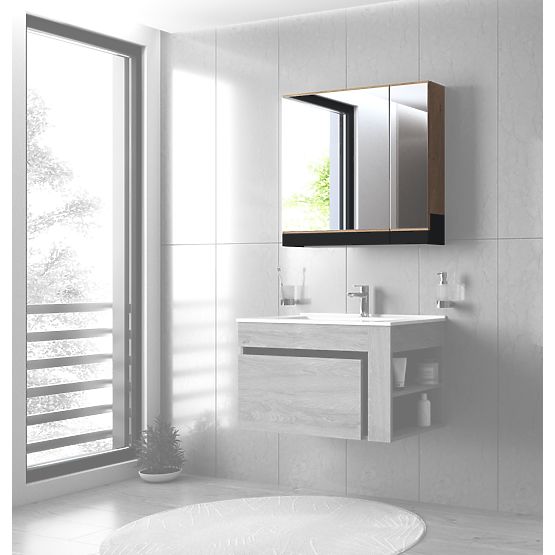 DUESA Ogledalna omarica 80/2D zlati hrast (1p=1ks)