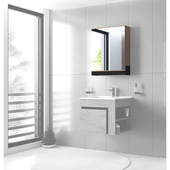 DUESA Ogledalna omarica 60/1D zlati hrast