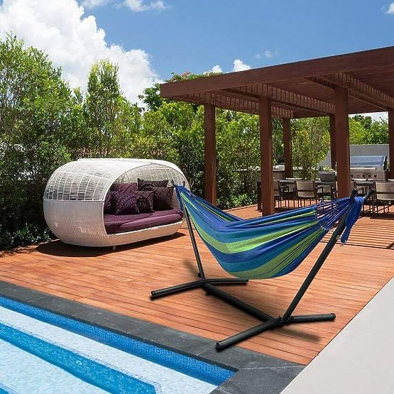 Dvojna viseča mreža 480143A MODRA