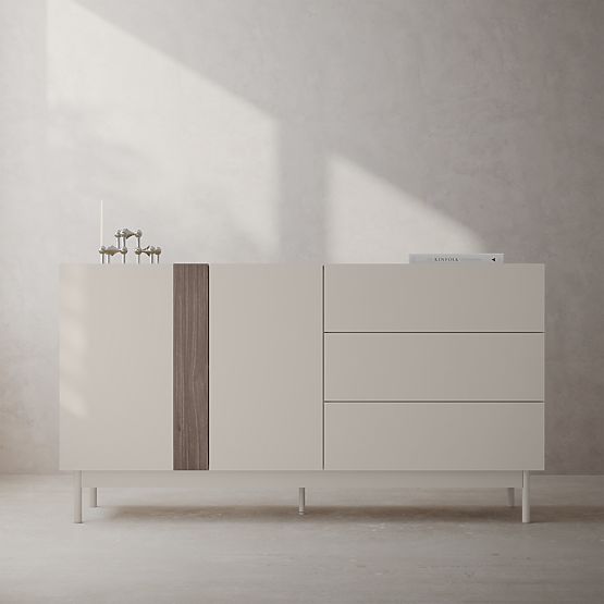 Dvodverinska komoda z predali Berula, kašmir, Oreh Villa