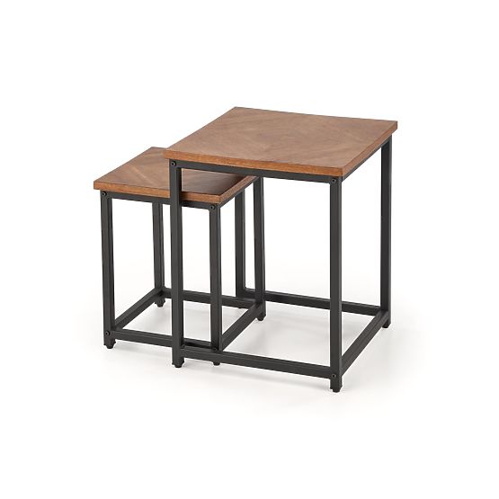 ELZA komplet 2 klopi, oreh / črna (1p=1kos)