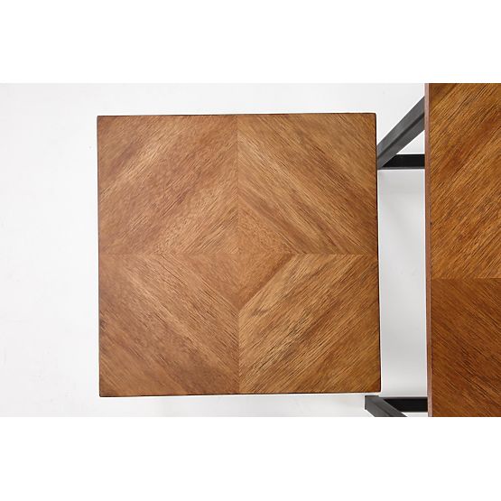 ELZA komplet 2 klopi, oreh / črna (1p=1kos)