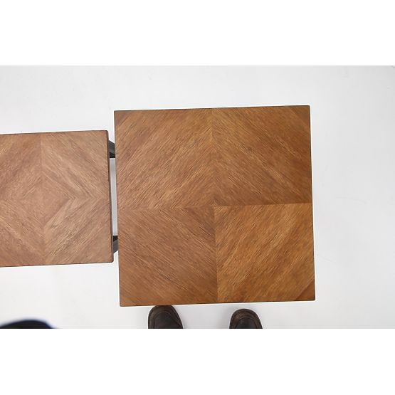 ELZA komplet 2 klopi, oreh / črna (1p=1kos)