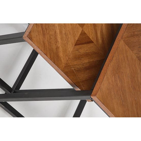 ELZA komplet 2 klopi, oreh / črna (1p=1kos)