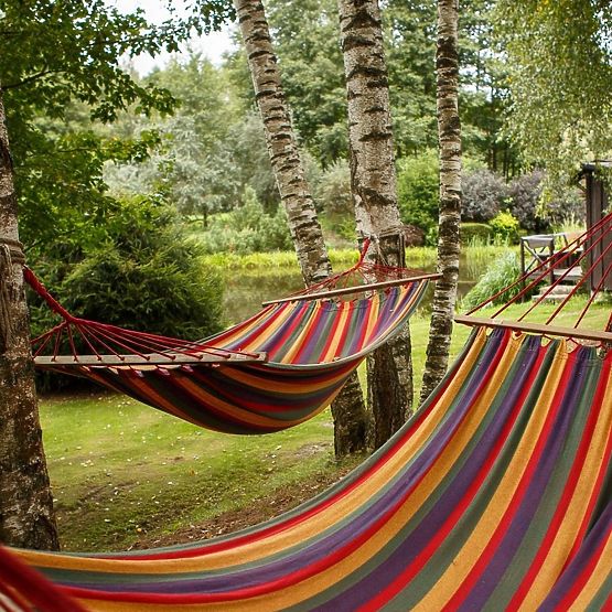 Enojna viseča mreža s prečko 40 cm 400257 Rdeča